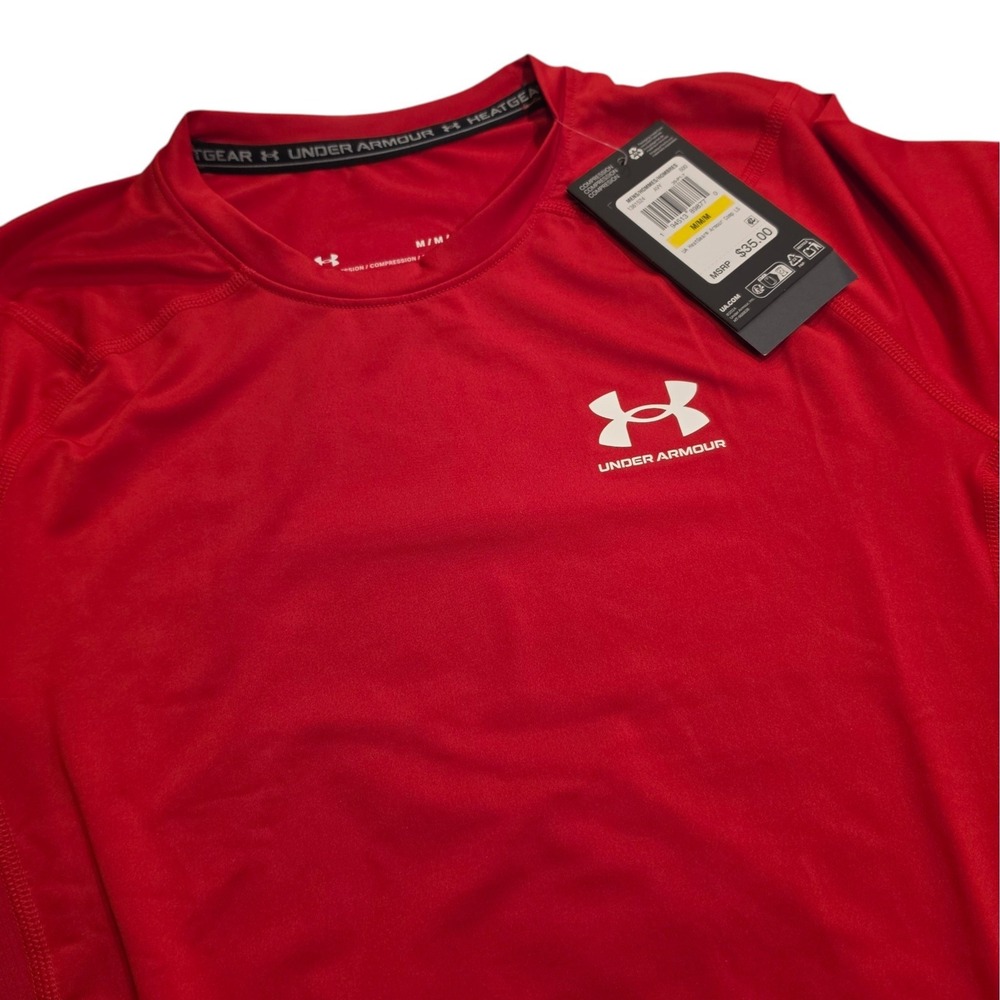 Under Armour Mens HeatGear Armour‎ Compression Long Sleeve Shirt Red 1361524 M